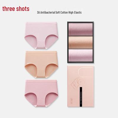Sanqiang Women's Elastic Cotton Antibacterial Mid-Waist Briefs