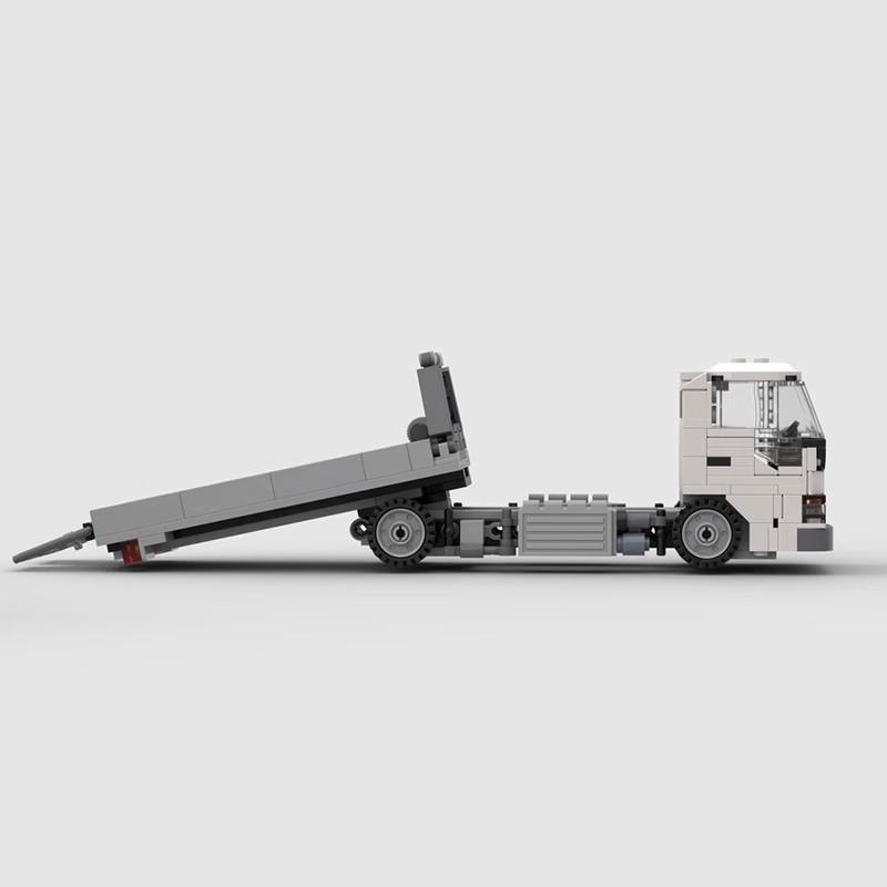 Bricklink Technical Truck 8-wide Isuzu Elf Car Carrier Speed Vehicles Trailers City Transporters Building Blocks Kid Toys Gift