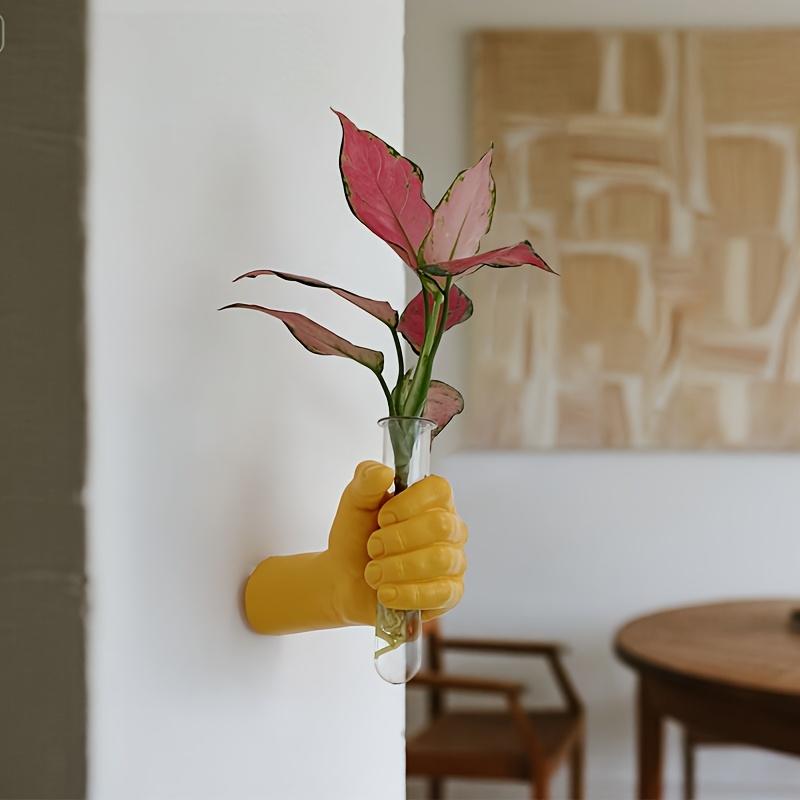 [Moderne Harzvase] 1 Stück Zeitgenössische Geometrische Harz-Wandvase | Handhaltendes Design Wandmontierter Blumenhalter für Moderne Heim- & Hoteldekoration