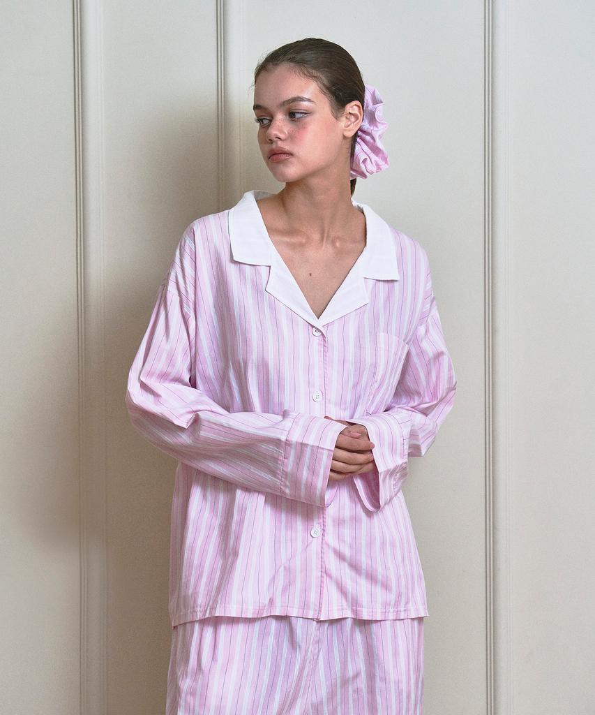 VINAJ [Uni] Jennie Striped Pajama Pants (Baby Pink)