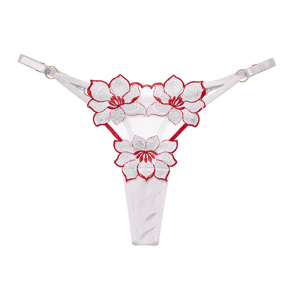 Emotional Embroidered Japanese Panties Female Chic Pattern Sexy Hot Transparent Temptation Adjustable Thong Head 2265