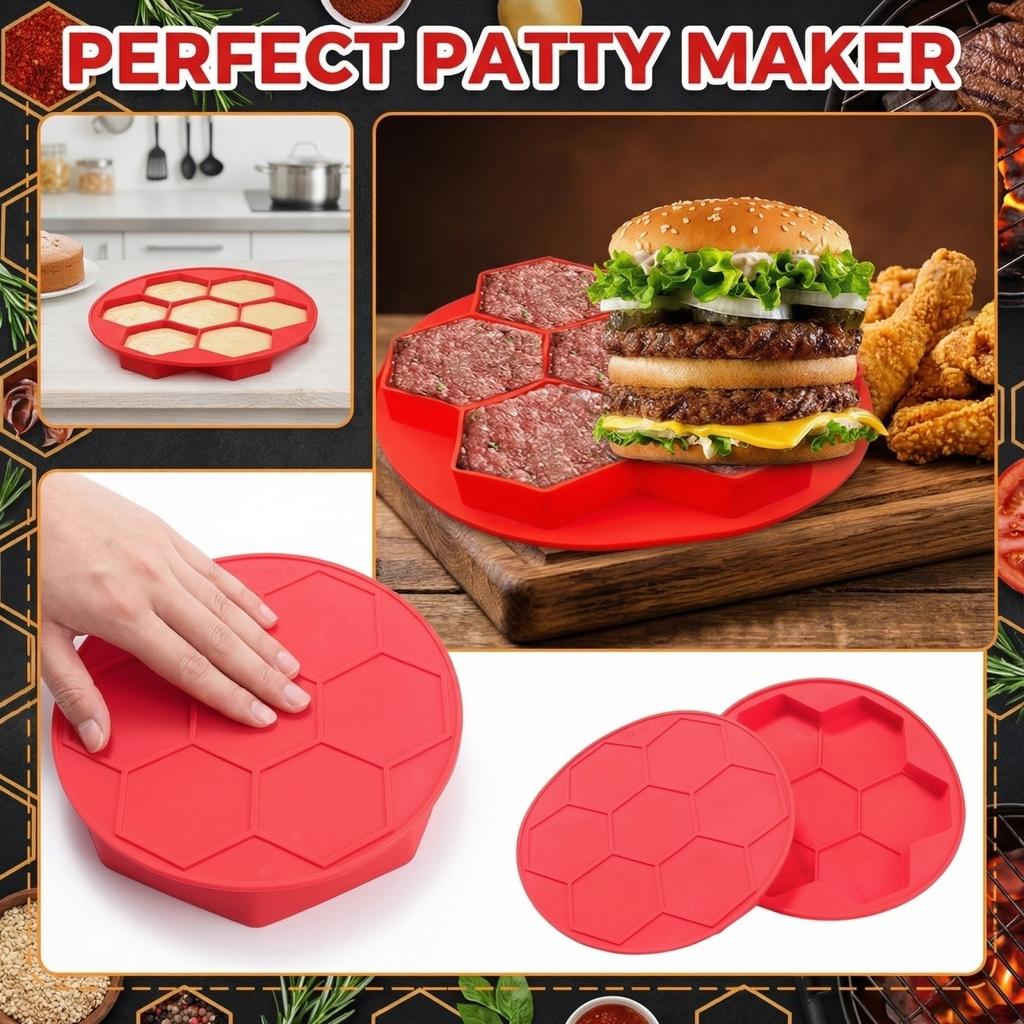Silicone Burger Patty Press Mold for DIY Baking and Cooking Hamburger Stuffed Meat Tool Nonstick Food Grade Material Easy Release