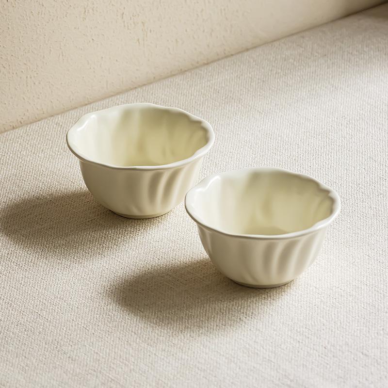 Fresh And Creamy Rice Bowl Household Ceramic High-End Tableware Rice Bowl Dessert Bowl Small Bowl Soup Bowl