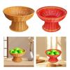 Footed Fruit Bowl Imitation Rattan Woven Bread Basket Decorative Circular Tray for Table Decoration & Accessories Home Decor