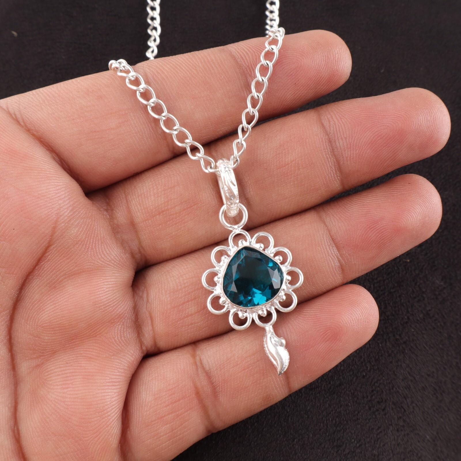 

Natural Apatite Elegant Best Friend Gift Wedding Unique Pendant Sterling Silver PP-4-11