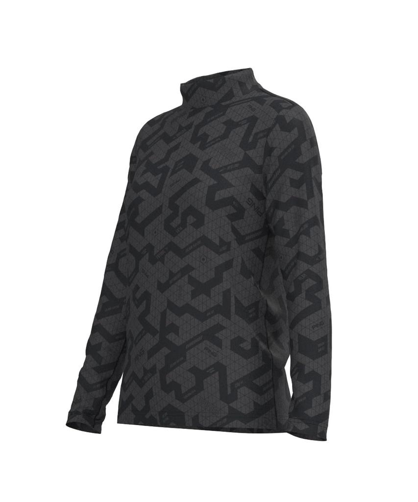 Ping Apparel Long Sleeve High Neck Shirt Golf Undershirt x Size M Women's (Basic Stretch) / / 622-3266900 011_Black Gray,
