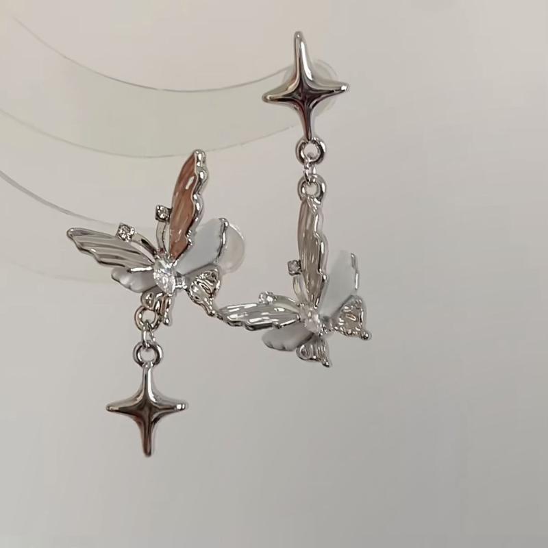 1Pair Punk Hip Hop Silver Color Rivet Drop Earrings For Women Men Gothic Metal Geometric Cone Pendant Earrings Y2K Party Jewelry