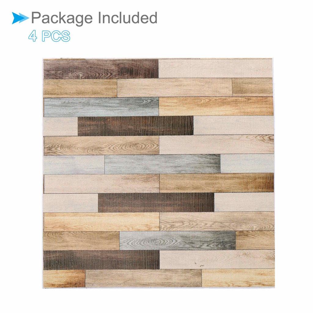 CoCud Dollhouse Floor, 3.94" Square, PU Self-Adhesive Miniature Dollhouse Wood Grain Floor with Peel-Off Stickers (Red) - (Use: Dollhouse Decoration)