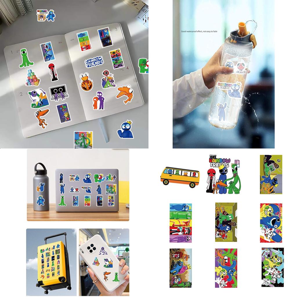Bunte Roblox Rainbow Friends Aufkleber für Gepäck, Laptop und mehr!