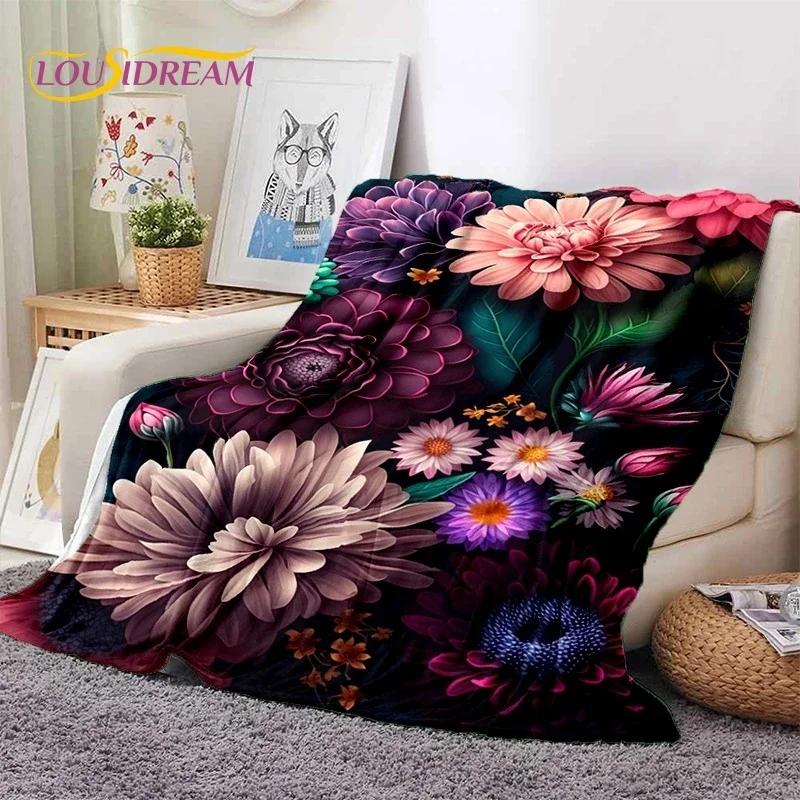 D Printed Daisy Throw Blanket Soft Warm Nordic Design for Picnic Bed Sofa  Perfect Gift for Kids and Teens