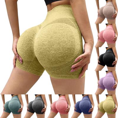 Short décontracté taille haute moulant sans couture pour femme, short de sport, de yoga, pantalon de fitness