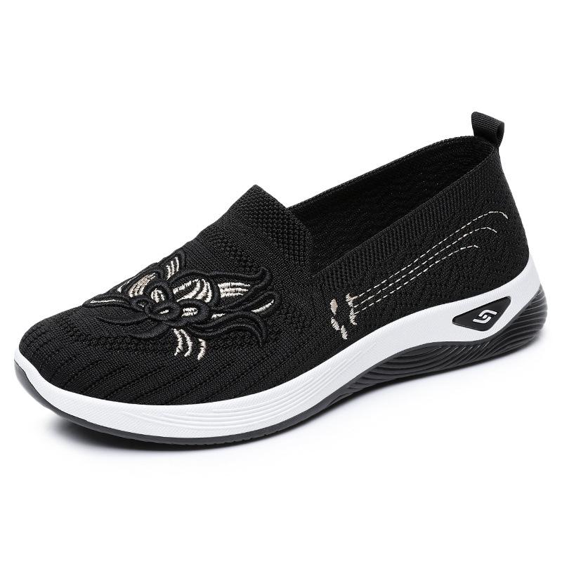 

Обувь женская летняя новая дышащая обувь для мамы старые пекинские тканевые туфли на одной педали сетчатые туфли мягкая подошва удобная повседневная обувь 36