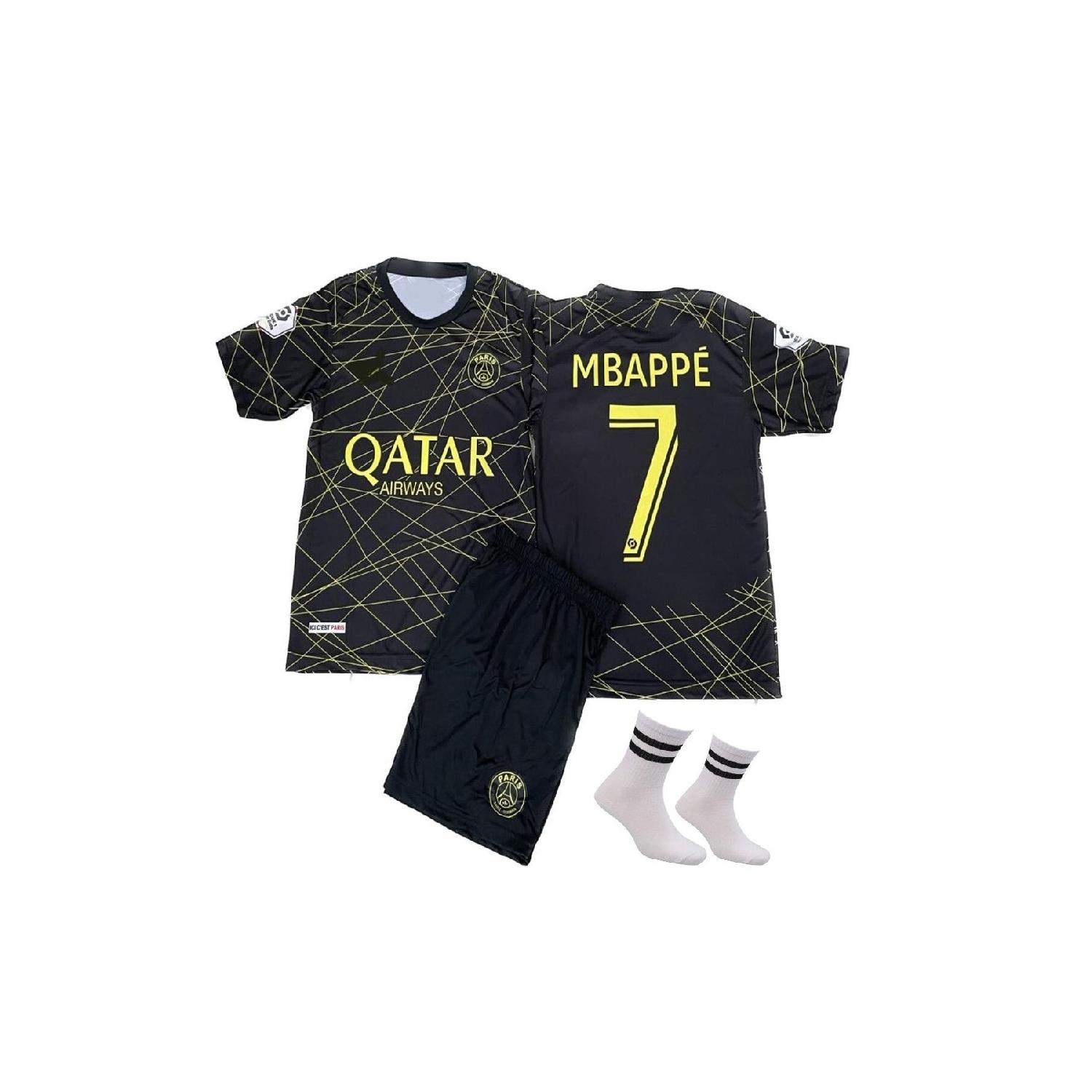

Комплект из 3 детских джерси черного золота Psg Mbappe, специальный дизайн