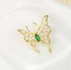 Classic Women Elegant Butterfly Crystal Pearl Brooches Badges Vintage Party Wedding Pins Corsage for Lady