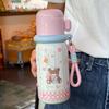 Water bottle new 1011 large capacity cartoon thermos cup L student big belly double drinking cup outdoor hand thermal insulation water