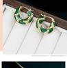 French Enamel Hoop Earrings - Women's Luxury Retro Circle Drip Oil Fashion Jewelry