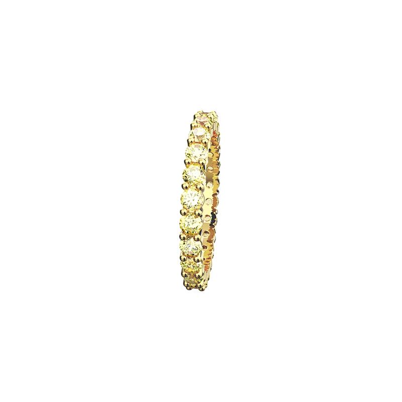 Swarovski Matrix Round Cut Crystal Ring for Women Gold 50
