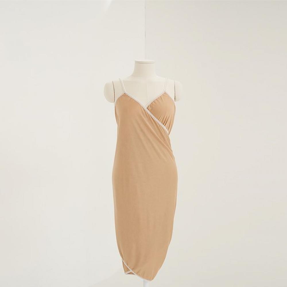 Bb De Soli De Basic Wrap Dress   Beige Single option