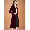 Kebeier Women's Velvet Double-Breasted Wool Blend Coat