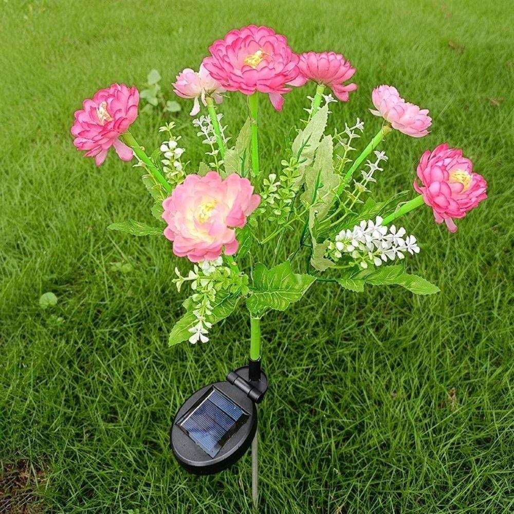 Solar Powered LED Snow Lotus Lights Colorful Solar Lawn Lights Outdoor Solar Lights  for Outdoor