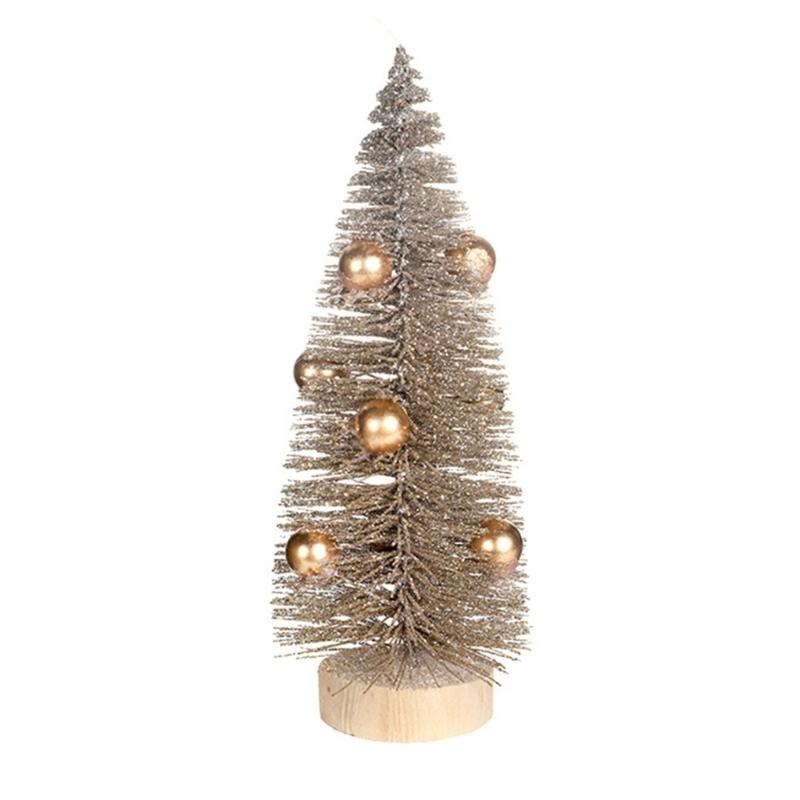 

Miniature Christmas Tree Tabletop Decoration Realistic Tree with Wood Base Stylish Holiday Ornament Office Accessories
