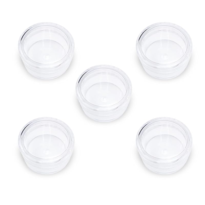 

small case circle Transparent [5ml] 5 pieces small plastic storage accessory case refill container cream case travel bottle for travel accessories