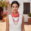 Two-in-one Pearl Pendant Hijab Layered Chiffon Head Wrap Scarf Necklace Jewelry Travelers