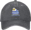 Uruguay Map Flag Vintage Denim Baseball Cap Distressed Twill Casual Adjustable Hat
