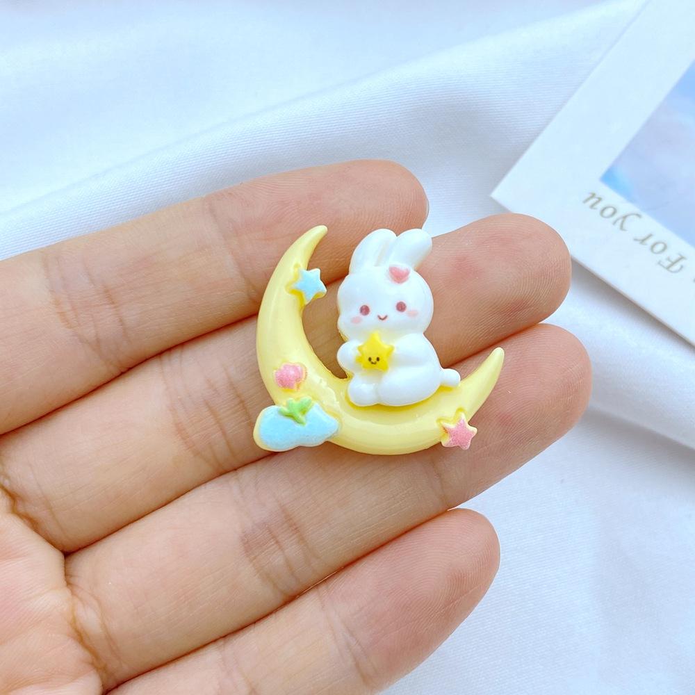 10Pcs New Cute Resin Cartoon Candy Ice Cream Rabbit Series Flat Back Parts Embellishments For Hair Bows Accessorie