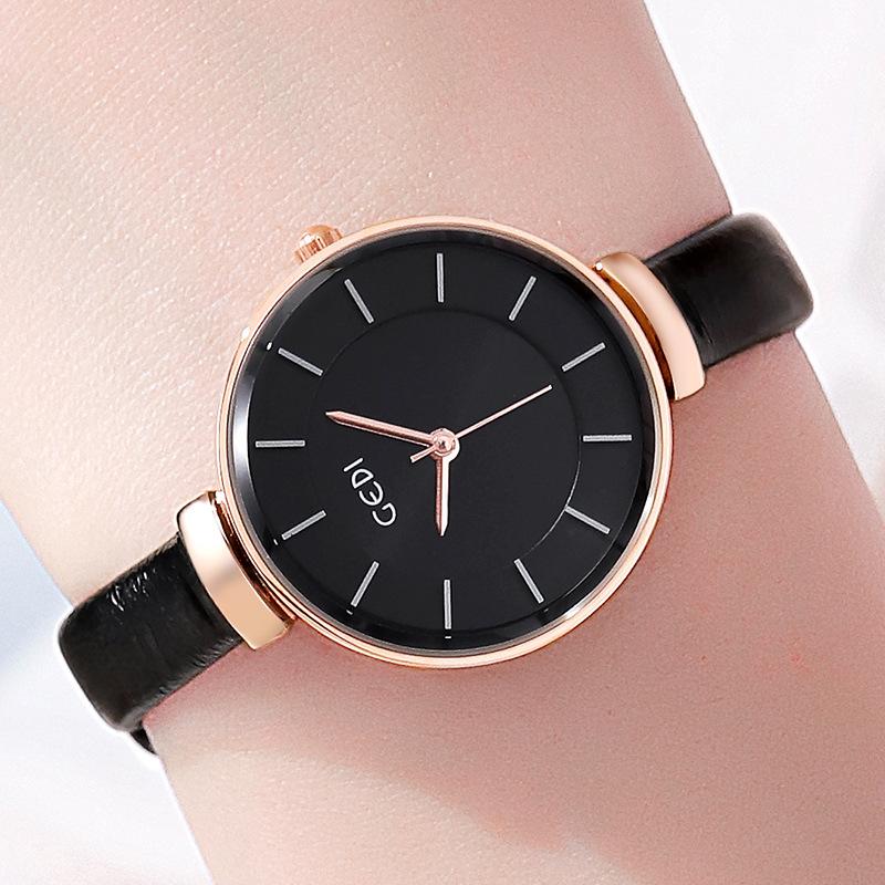 Light Luxury Simple Large Plate Women'S Watch High Value Double-Sided Fine Belt Quartz Belt Waterproof Watch
