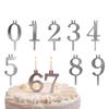 Birthday Cake Candle Holders 0-9 Number Steady Birthday Cake Topper Decorations Stainless Steel Number Candle Holders