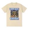 Vintage Tummy Ache Survivor Funny Cat Meme Print Tee Shirt Women Clothing Fashion Short Sleeve Casual T Shirt Top Clothing