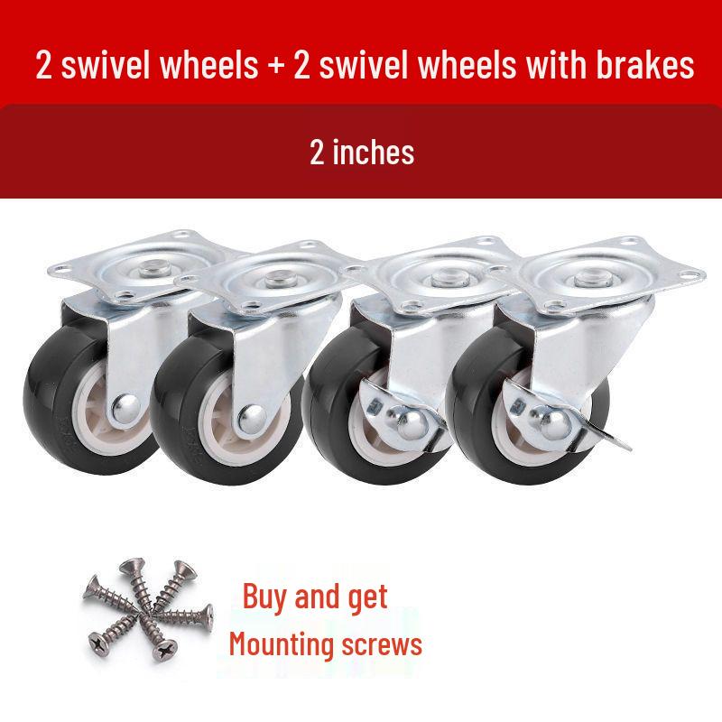 1-3 Inch Silent Swivel Caster Wheels with Brakes for Furniture and Trolleys