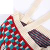 Geruite gebreide tas Geruite gebreide handtas Schoudertas Schooltas voor dames Kunsttas