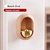 Solid Wooden Round Doorbell with Magnetic Brass Wind Chimes Wireless Jingle Bell Entrance Bell Pendant for Home Decoration