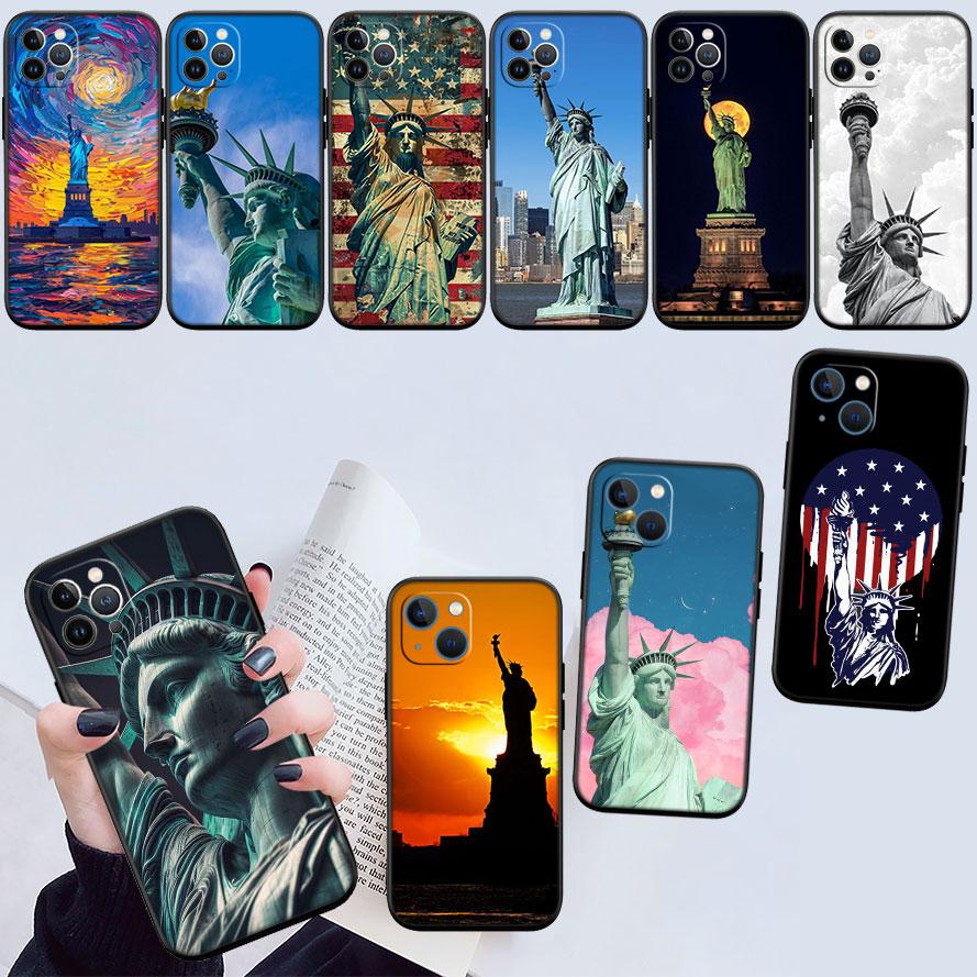 IK66 Statue of Liberty Phone Case for Samsung Galaxy S20 S21 S22 Ultra FE + Plus A21S A22 A24 A25 A26 A30 A30S A31