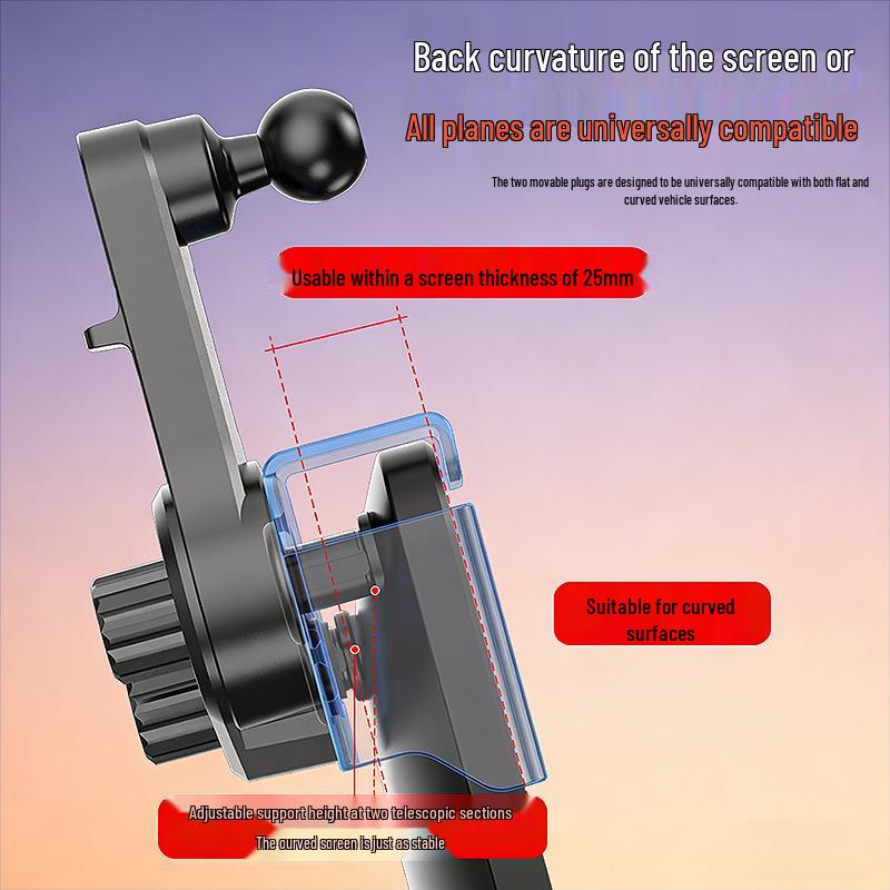 Longqi Car Phone Holder, One-Button Lock, Navigation Mount for New Energy Vehicle Console Screen.