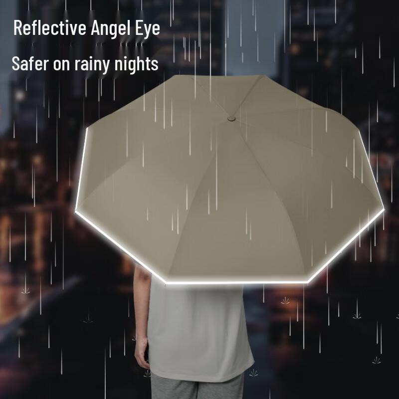 Shouli Ares Automatischer umkehrbarer C-Griff Doppellagiger reflektierender Regenschirm