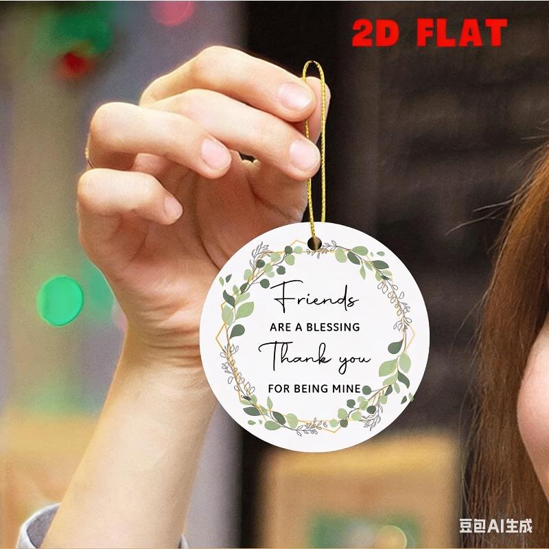 2D Flat "Friends Are A Blessing" Acrylic Desk Decor Plaque, Home Decor Plaque Hanging Wall Art Decorative Garden Decoration for Room Door Signs Hangin
