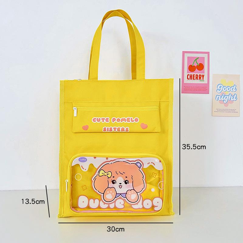 

Многофункциональная сумка-тоут Capybara с боковым сетчатым карманом, мультяшная сумка-тоут, обучающая сумка, портативная вместительная сумка для файлов