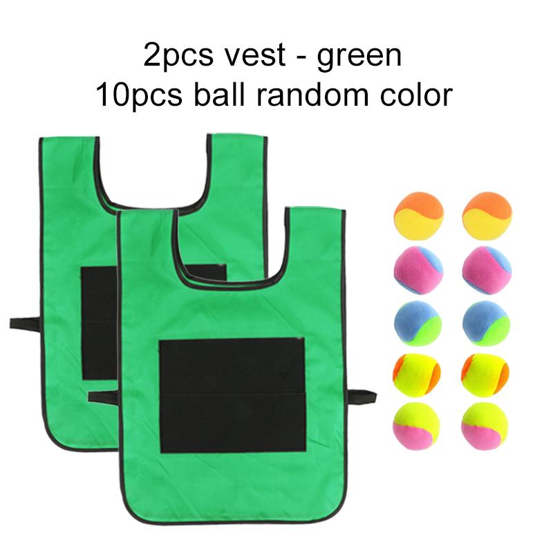 2pcs Games Vest with 10pcs Sticky Ball Outdoor Sports Props Party Favors Holiday Gifts Throw Catch Balls Funny Competition TMZ