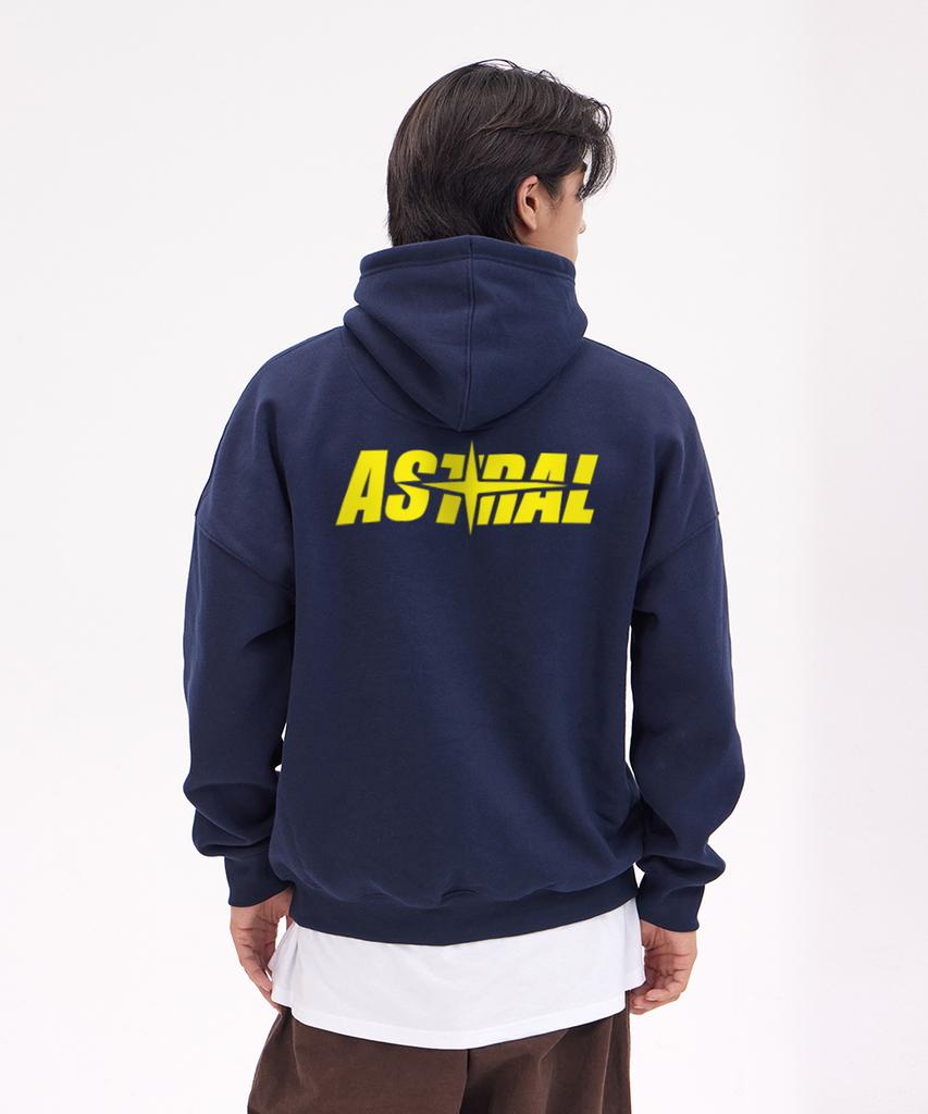 Astral Star Oversized Wide Shoulder Hoodie_Navy