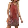 Women's V-neck Summer Casual Beach Vacation Women's Sleeveless Floral Print Sundress