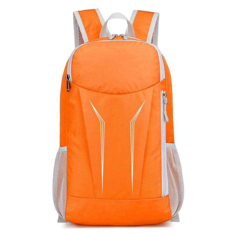 

Hiking Outdoor Folding Bag Splash Proof Light Schoolbag Riding Zipper Backpack оранжевый
