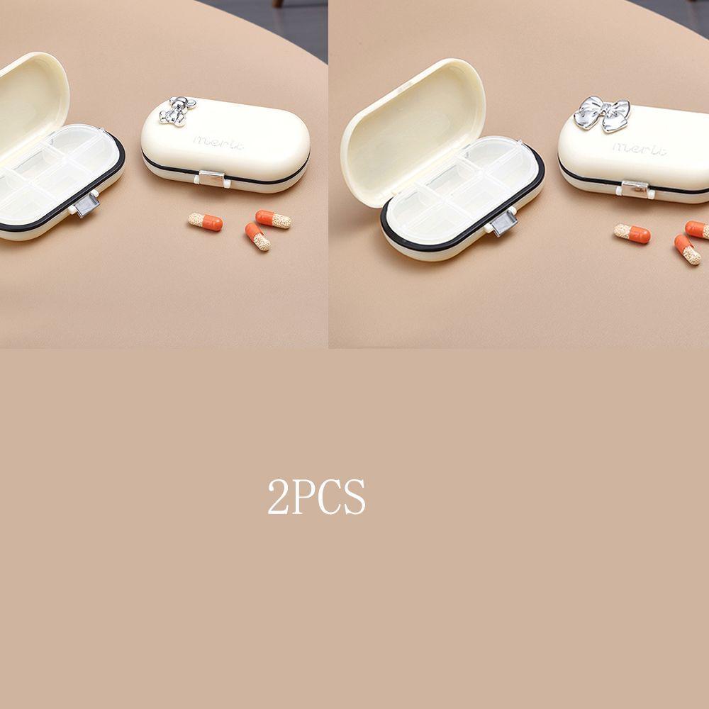 Moisture-proof Portable Pill Box Dispenser with 4/6 Cell Tablet Container Travel Pill Box Pill Knife Storage Pill Box