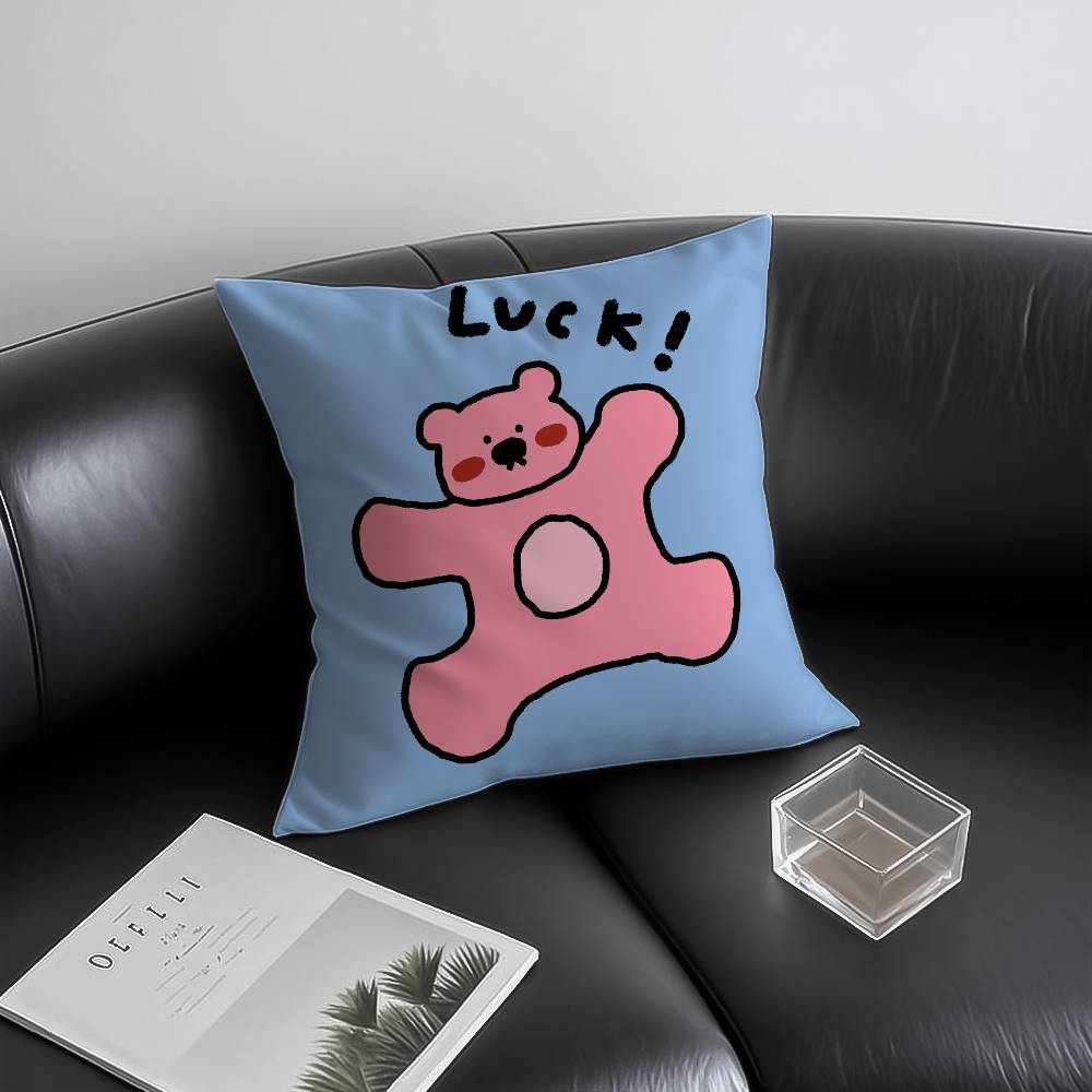 Happy Dog Pillow Case Anti-dustmite Invisible Zipper Sofa Bed