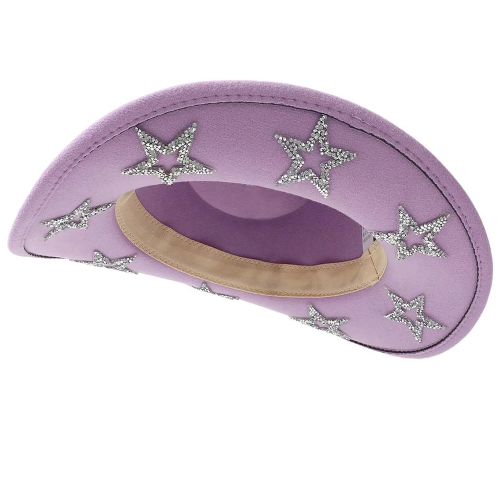 Sequined Star Cowgirl Hat for Women Cosplay Costume Cowboy Hat Bachelorettes Party Headwear Wedding Party Headpiece