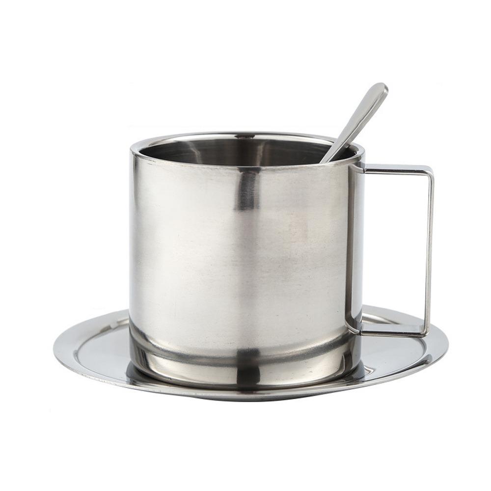 Stainless Steel Coffee Cup Set Double Wall Espresso Cup Portable Tea Cup  Office