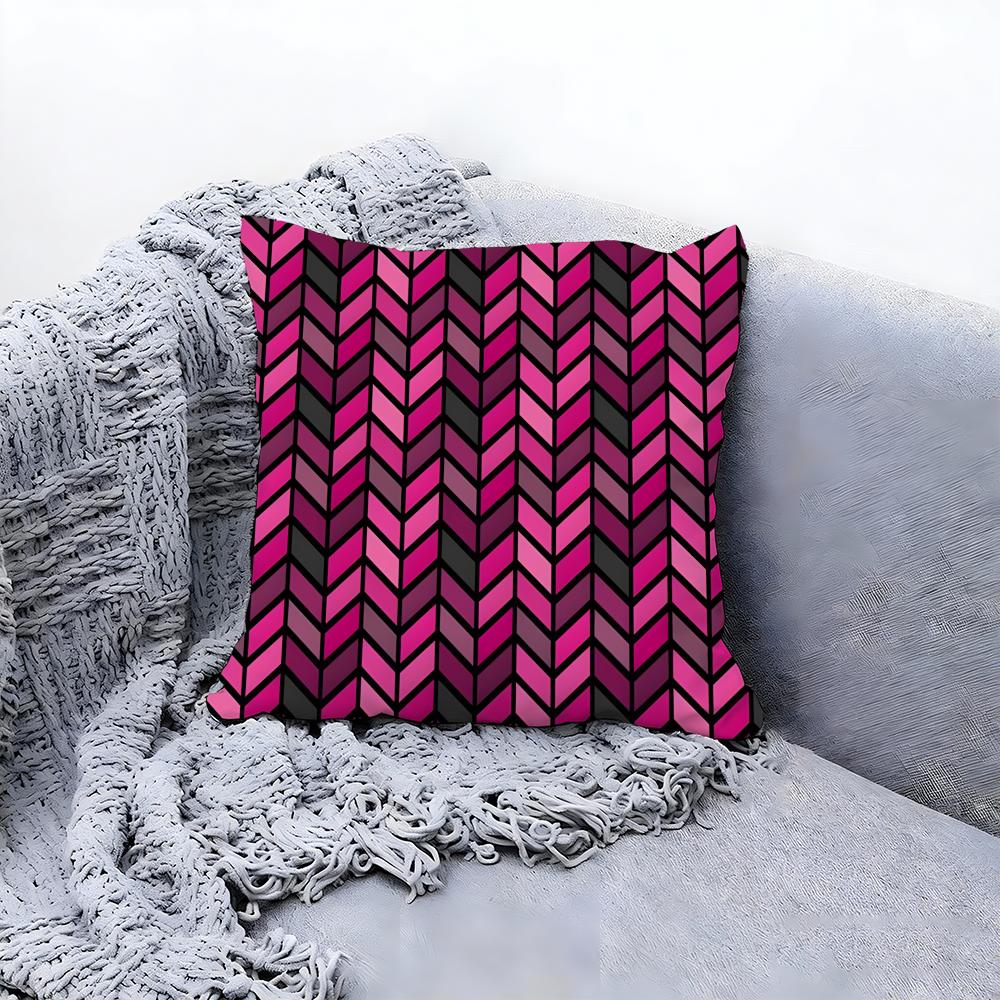 Modern Herringbone Pattern Style Cushion Cover Premium Comfort Reversible Pillow Cove in One Design for Any Room Car Interior