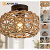 JOYINLED E27 Natural Handmade Hemp Rope Brown Pendant Light Creative Chandelier Modern Wicker Light for Restaurant Coffee Shop